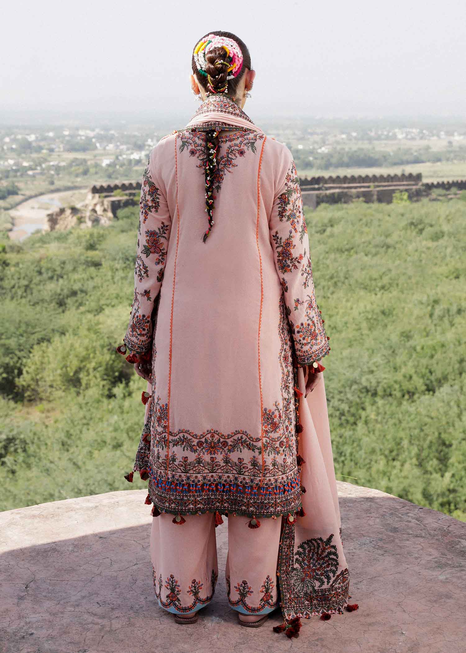 Hussain Rehar Unstitched 3 Piece Embroidered Karandi Suit HR23EKW - Calla lily - Winter Collection Brand Mafia by Zonash