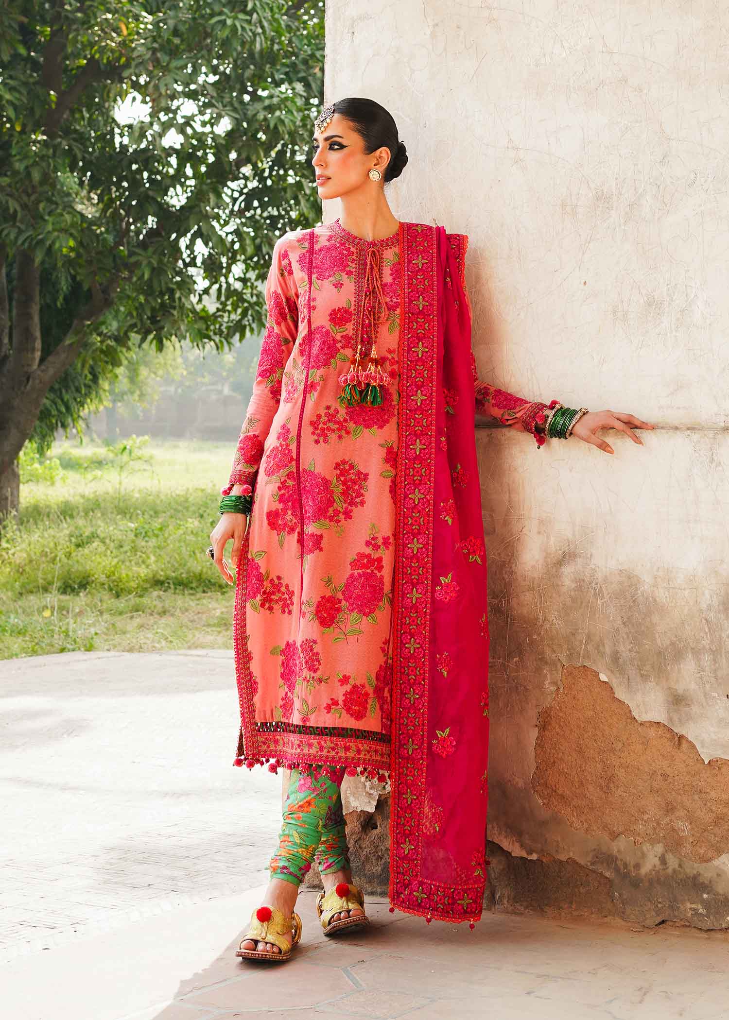 Hussain Rehar Unstitched 3 Piece Embroidered Karandi Suit HR23EKW - Tulip - Winter Collection Brand Mafia by Zonash