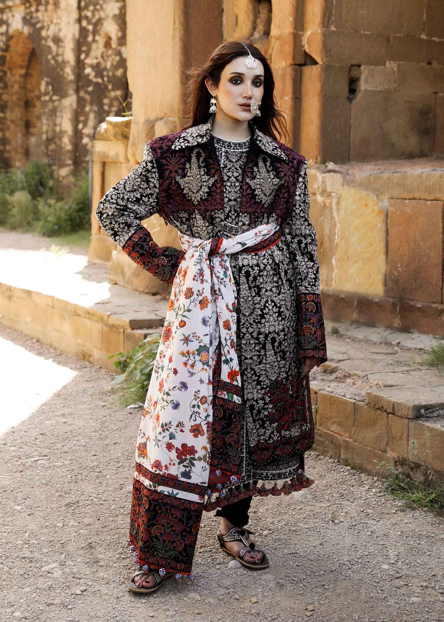 Hussain Rehar Unstitched 3 Piece Embroidered Karandi Suit HR23EKW - Vanta - Winter Collection Brand Mafia by Zonash