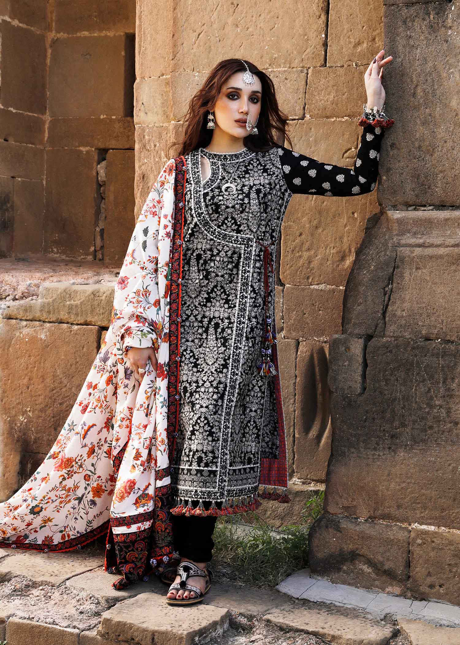 Hussain Rehar Unstitched 3 Piece Embroidered Karandi Suit HR23EKW - Vanta - Winter Collection Brand Mafia by Zonash