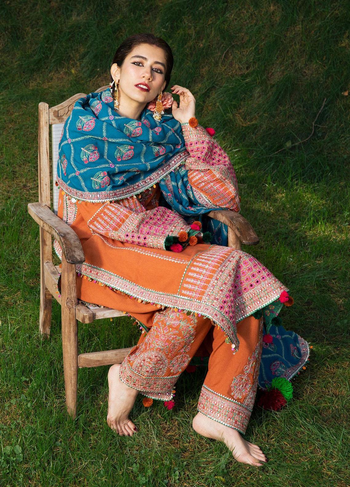 Hussain Rehar Unstitched 3 Piece Embroidered Karandi Suit HRR22AW Ziya - Winter Collection Brand Mafia by Zonash