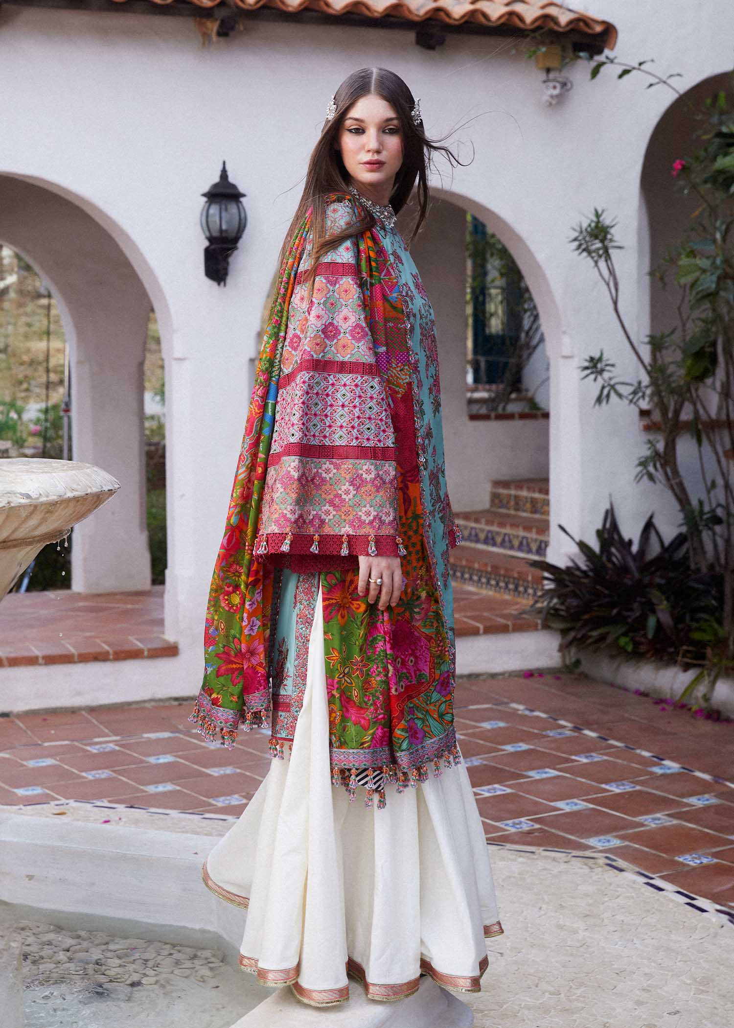 Hussain Rehar Unstitched 3 Piece Embroidered Lawn Suit HRR24EL FLORET - Luxury Collection Brand Mafia by Zonash