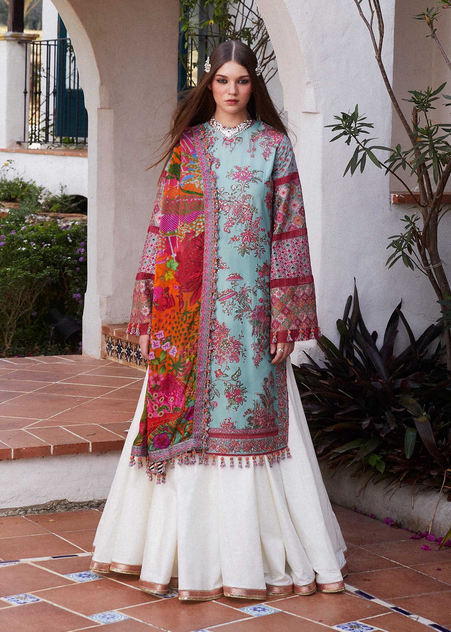 Hussain Rehar Unstitched 3 Piece Embroidered Lawn Suit HRR24EL FLORET - Luxury Collection Brand Mafia by Zonash