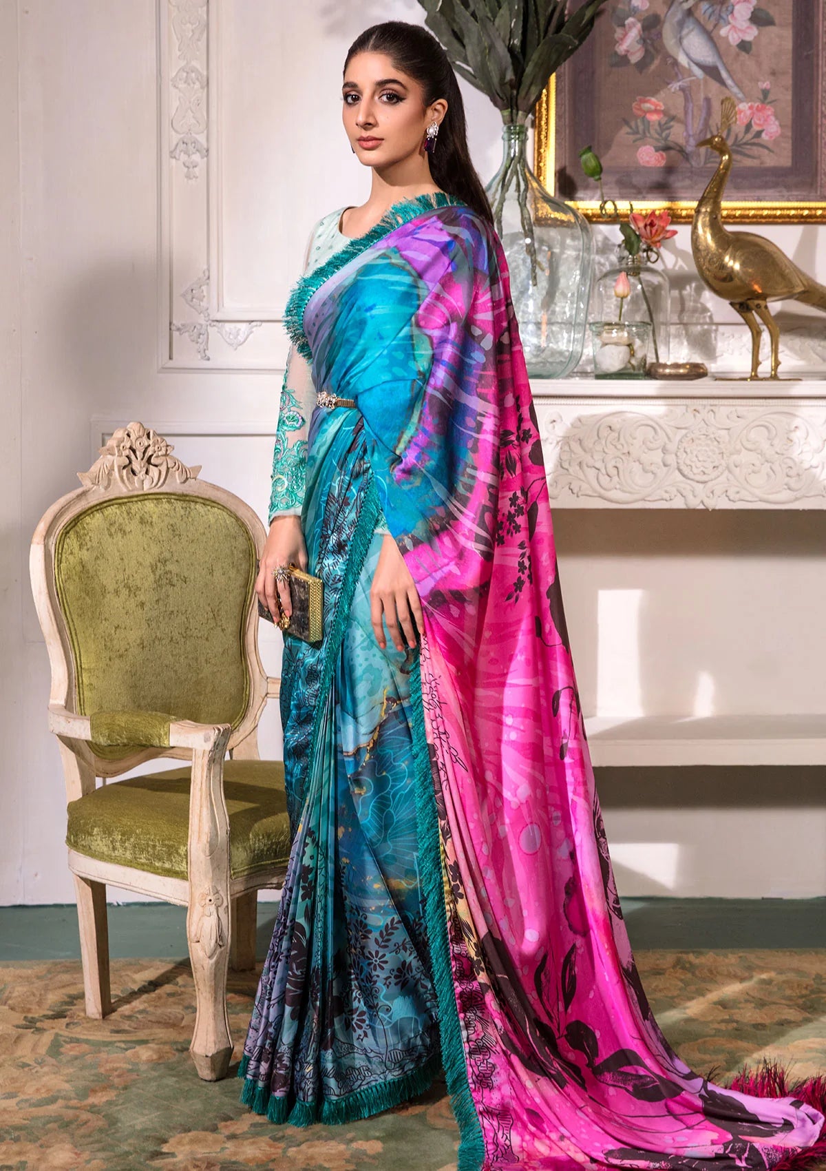 Jahan Aara By Nayab Unstitched Embroidered Saree NB23JA NS-008 AYRA - Premium Collection Brand Mafia by Zonash