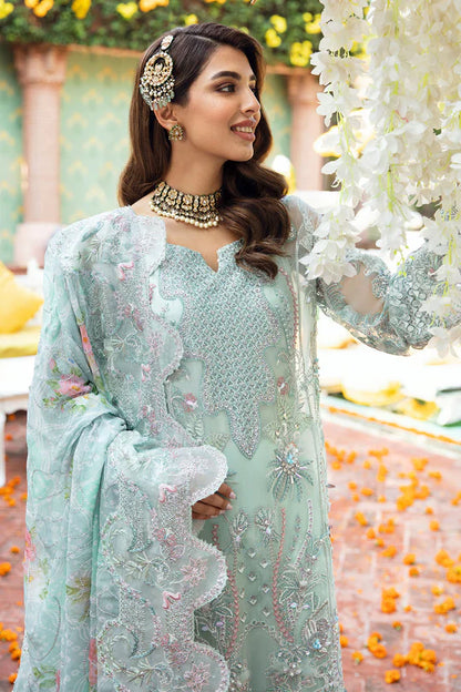 Jhoomro By Nureh Unstitched 4 Piece Embroidered Organza Suit NUJH23 NL-55 Reena - Luxury Formal Collection Brand Mafia by Zonash