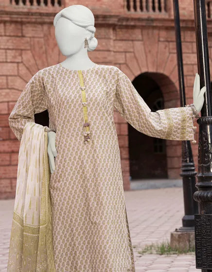 Junaid Jamshed Unstitched 3 Piece Printed Lawn Suit JLAWN-S-23-520 - Multicolor - Festive Collection