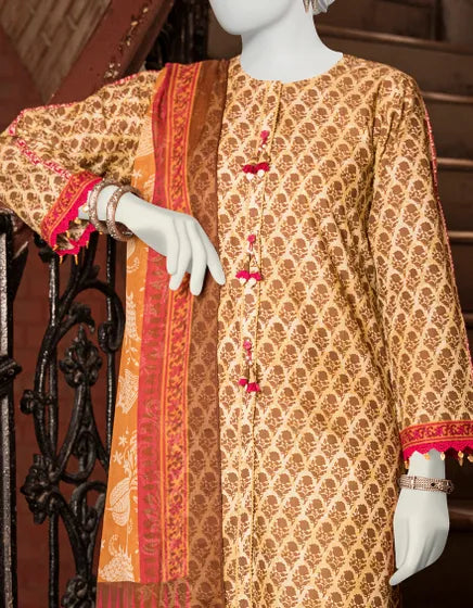 Junaid Jamshed Unstitched 3 Piece Printed Lawn Suit JLAWN-S-23-525 - Multicolor - Festive Collection