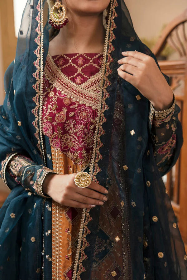 Khaab by Qalamkar Stitched 3 Piece Embroidered Suits K2 NF-07 Zarnish - Luxury Formal Collection Brand Mafia by Zonash