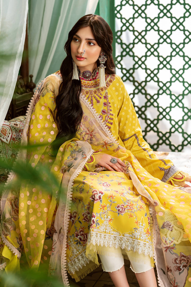 Kinaar Khwaab By Shiza Hassan Unstitched 3 Piece Embroidered Lawn Suit SH22KK KH-01 Meena - Spring / Summer Collection Brand Mafia by Zonash