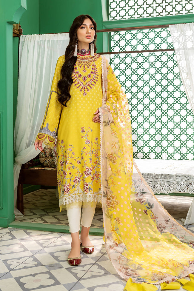 Kinaar Khwaab By Shiza Hassan Unstitched 3 Piece Embroidered Lawn Suit SH22KK KH-01 Meena - Spring / Summer Collection Brand Mafia by Zonash