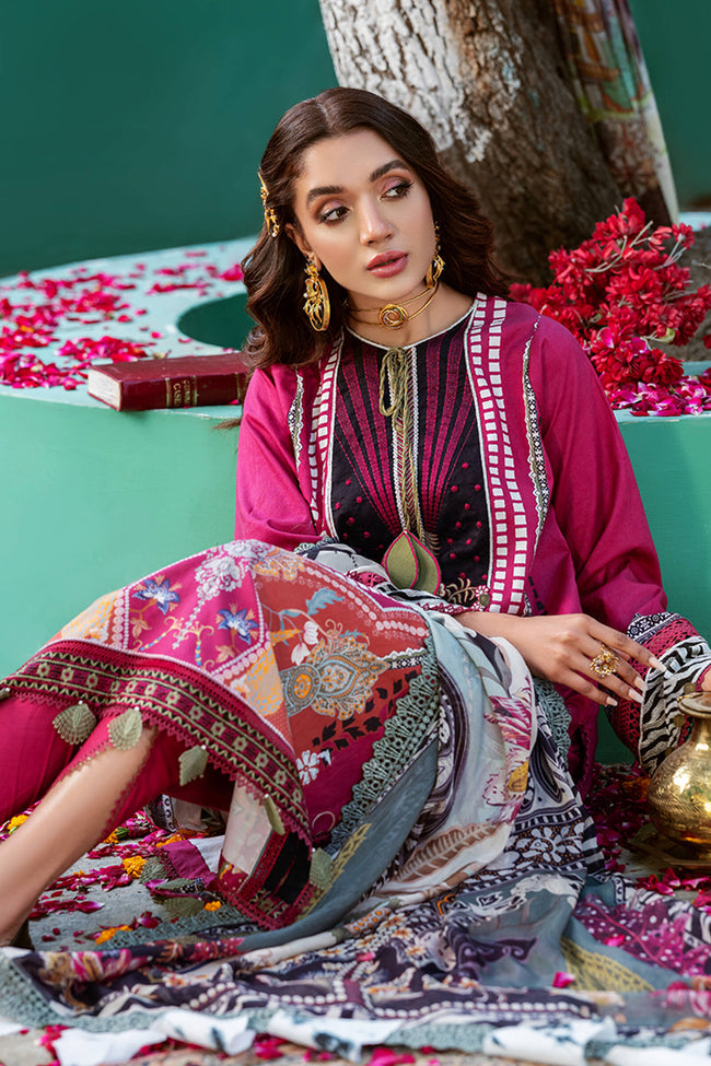 Kinaar Khwaab By Shiza Hassan Unstitched 3 Piece Embroidered Lawn Suit SH22KK KH-08 Dahleez - Spring / Summer Collection Brand Mafia by Zonash