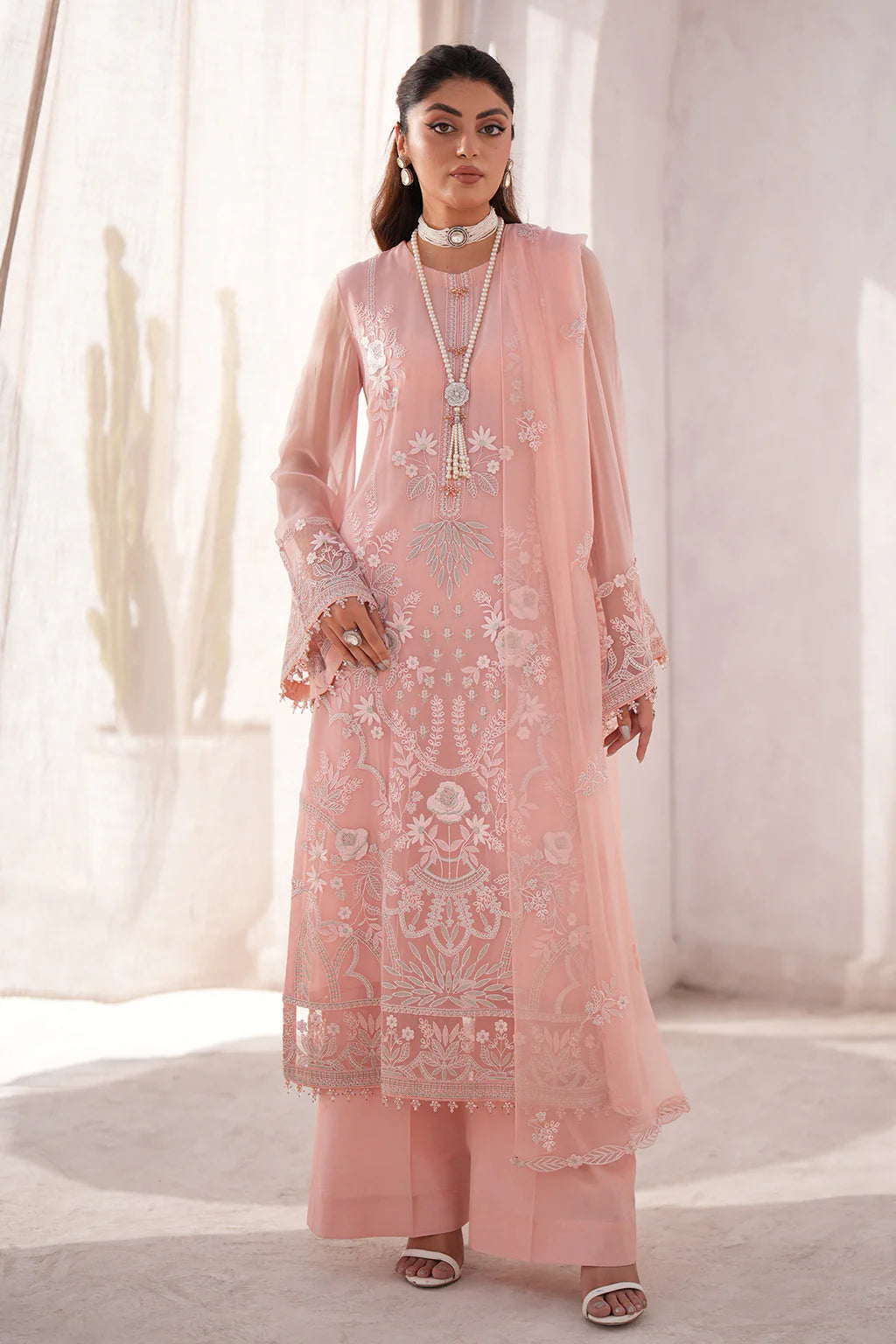 Kuch Khas By Flossie Unstitched 3 Piece Embroidered Chiffon Suit FL24K K-1502 MIRHA - Luxury Collection Brand Mafia by Zonash