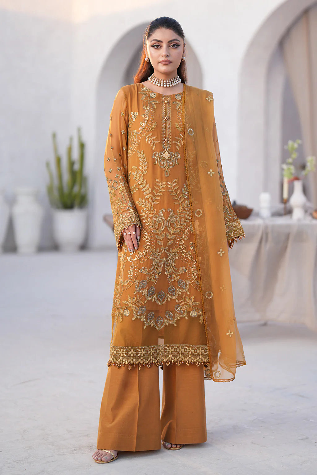 Kuch Khas By Flossie Unstitched 3 Piece Embroidered Chiffon Suit FL24K K-1503 DIANE - Luxury Collection Brand Mafia by Zonash