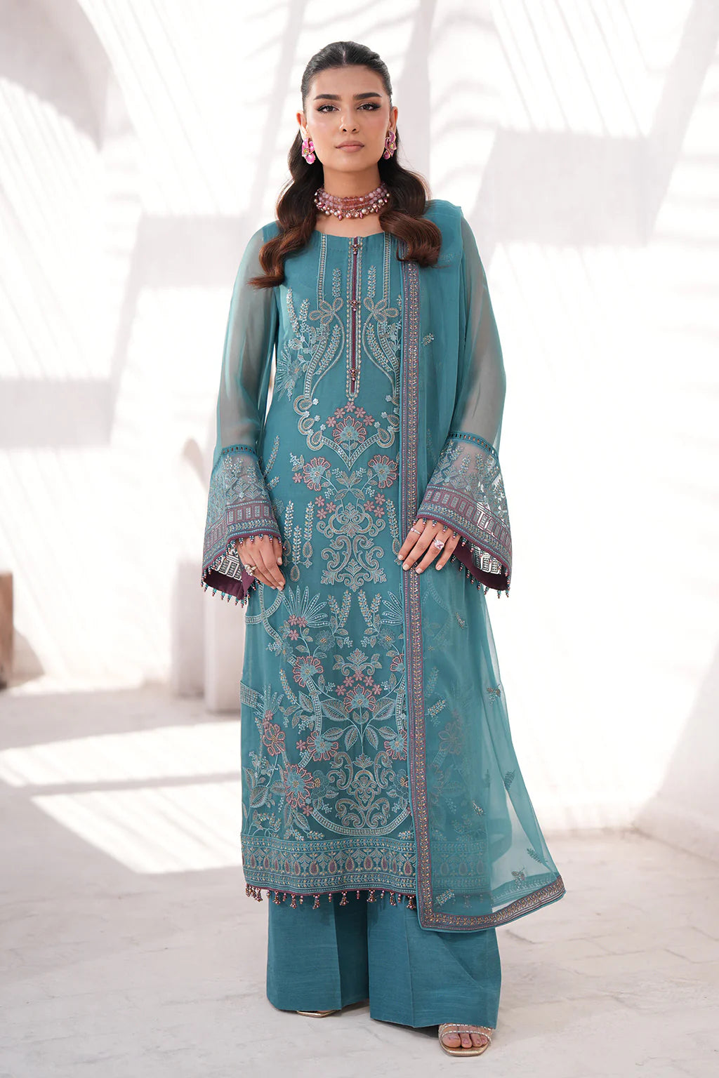 Kuch Khas By Flossie Unstitched 3 Piece Embroidered Chiffon Suit FL24K K-1505 FAE - Luxury Collection Brand Mafia by Zonash