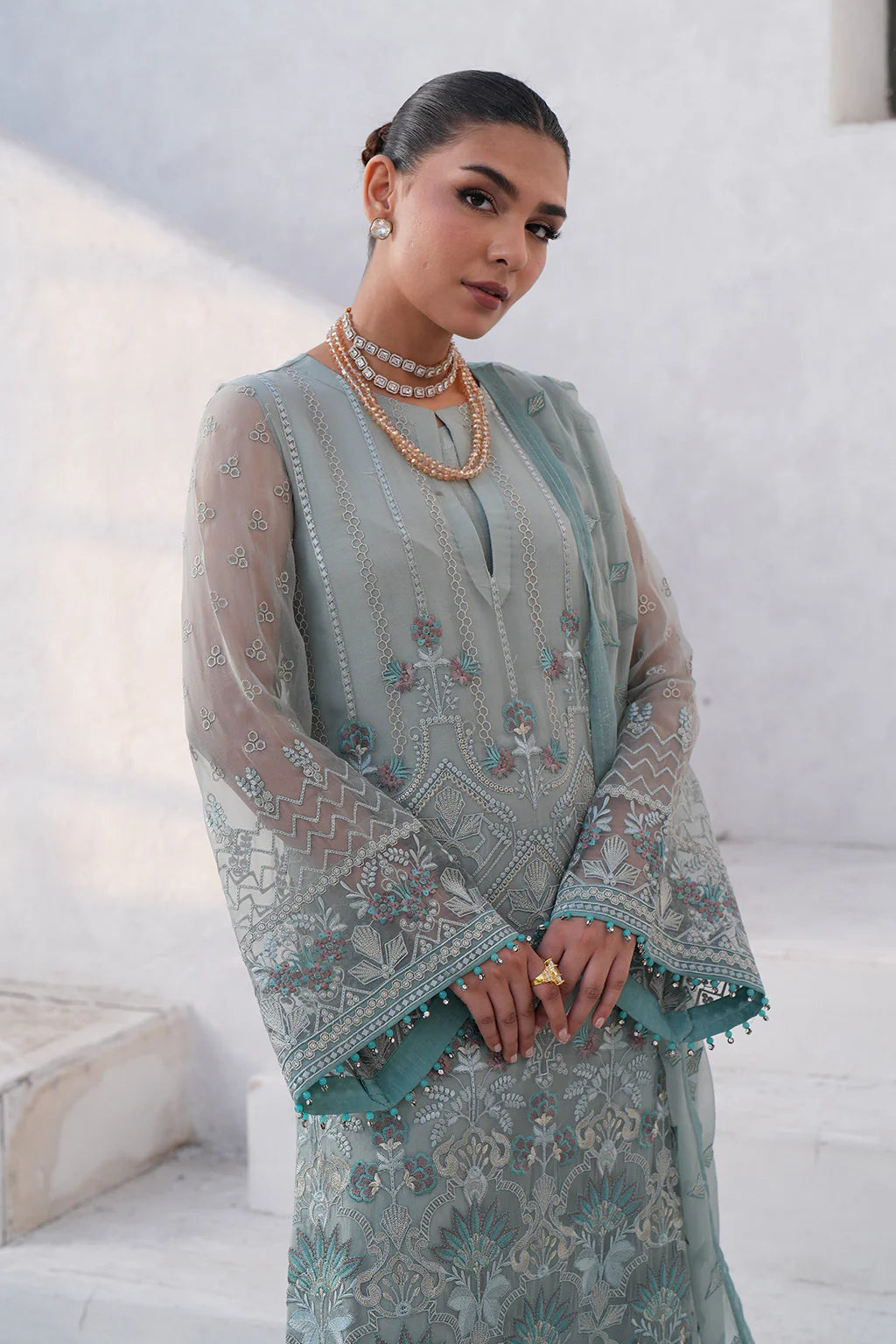 Kuch Khas By Flossie Unstitched 3 Piece Embroidered Chiffon Suit FL24K K-1507 IZARA - Luxury Collection Brand Mafia by Zonash