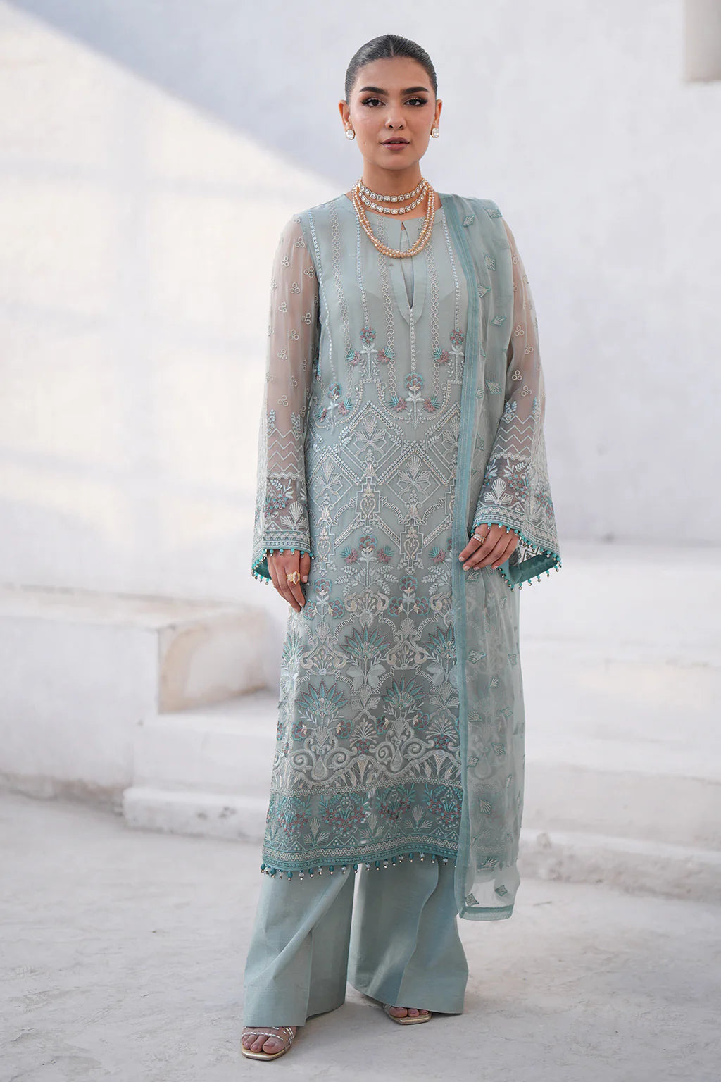 Kuch Khas By Flossie Unstitched 3 Piece Embroidered Chiffon Suit FL24K K-1507 IZARA - Luxury Collection Brand Mafia by Zonash