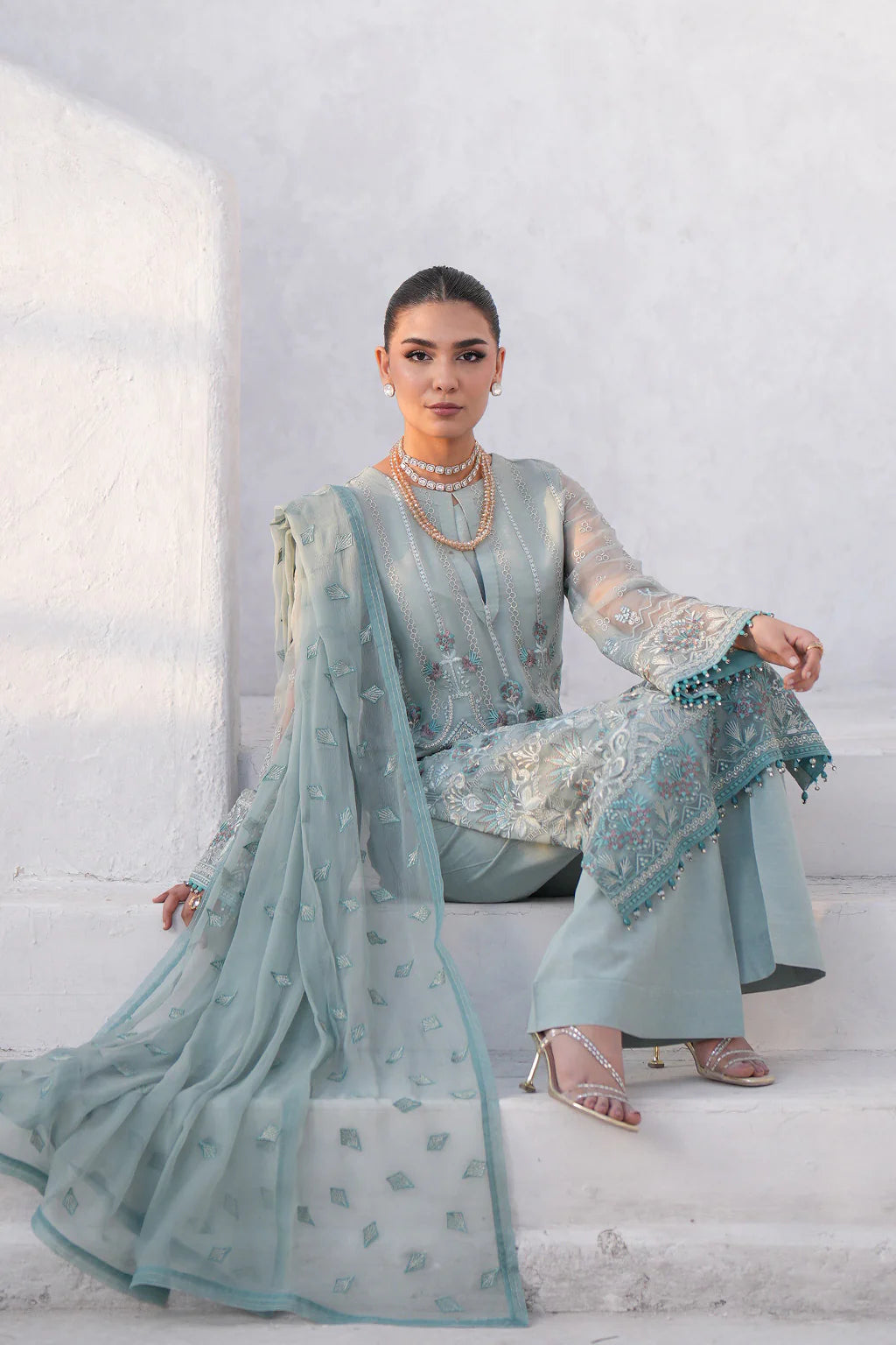 Kuch Khas By Flossie Unstitched 3 Piece Embroidered Chiffon Suit FL24K K-1507 IZARA - Luxury Collection Brand Mafia by Zonash