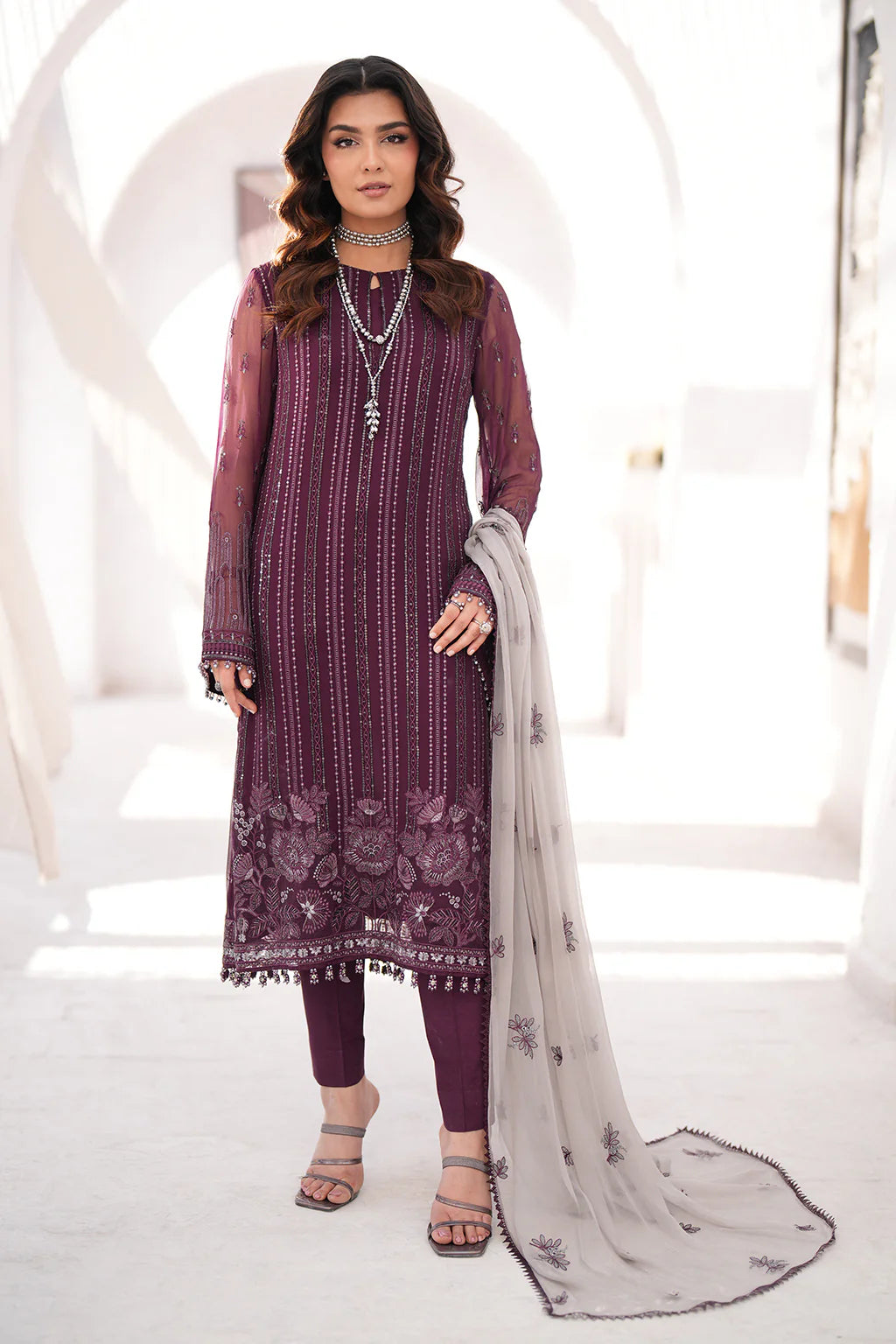 Kuch Khas By Flossie Unstitched 3 Piece Embroidered Chiffon Suit FL24K K-1509 CLAIRE- Luxury Collection Brand Mafia by Zonash