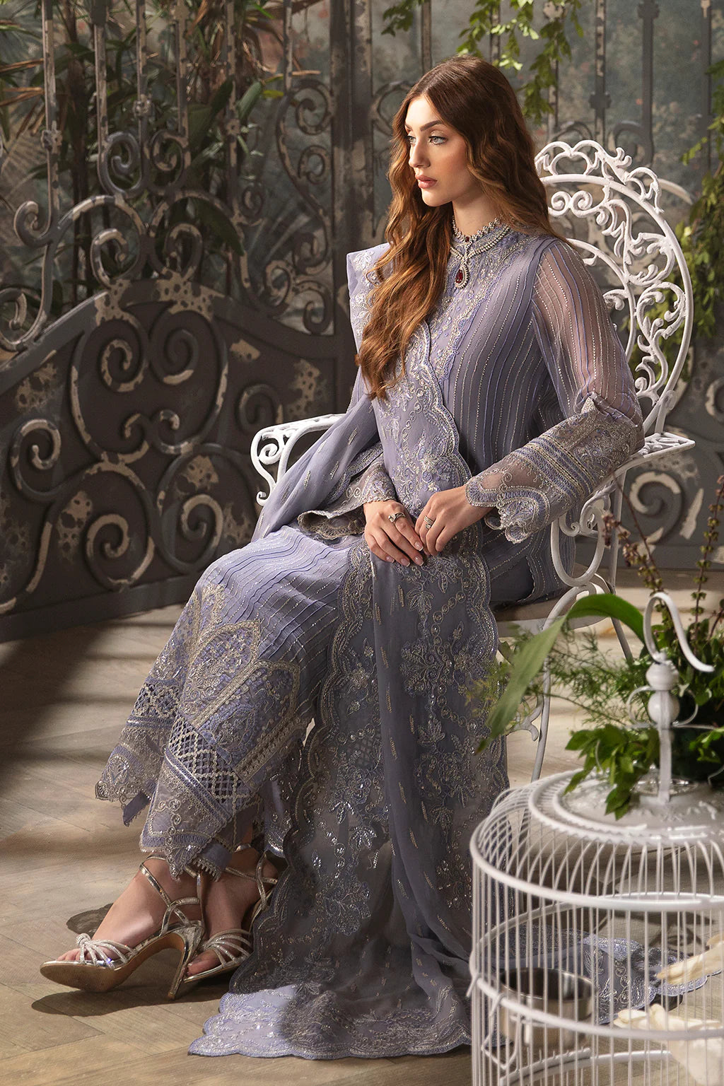 La Fuchsia By Afrozeh Unstitched 3 Piece Embroidered Chiffon Suit AF24LF D-04 Elyssa - Wedding Collection Brand Mafia by Zonash