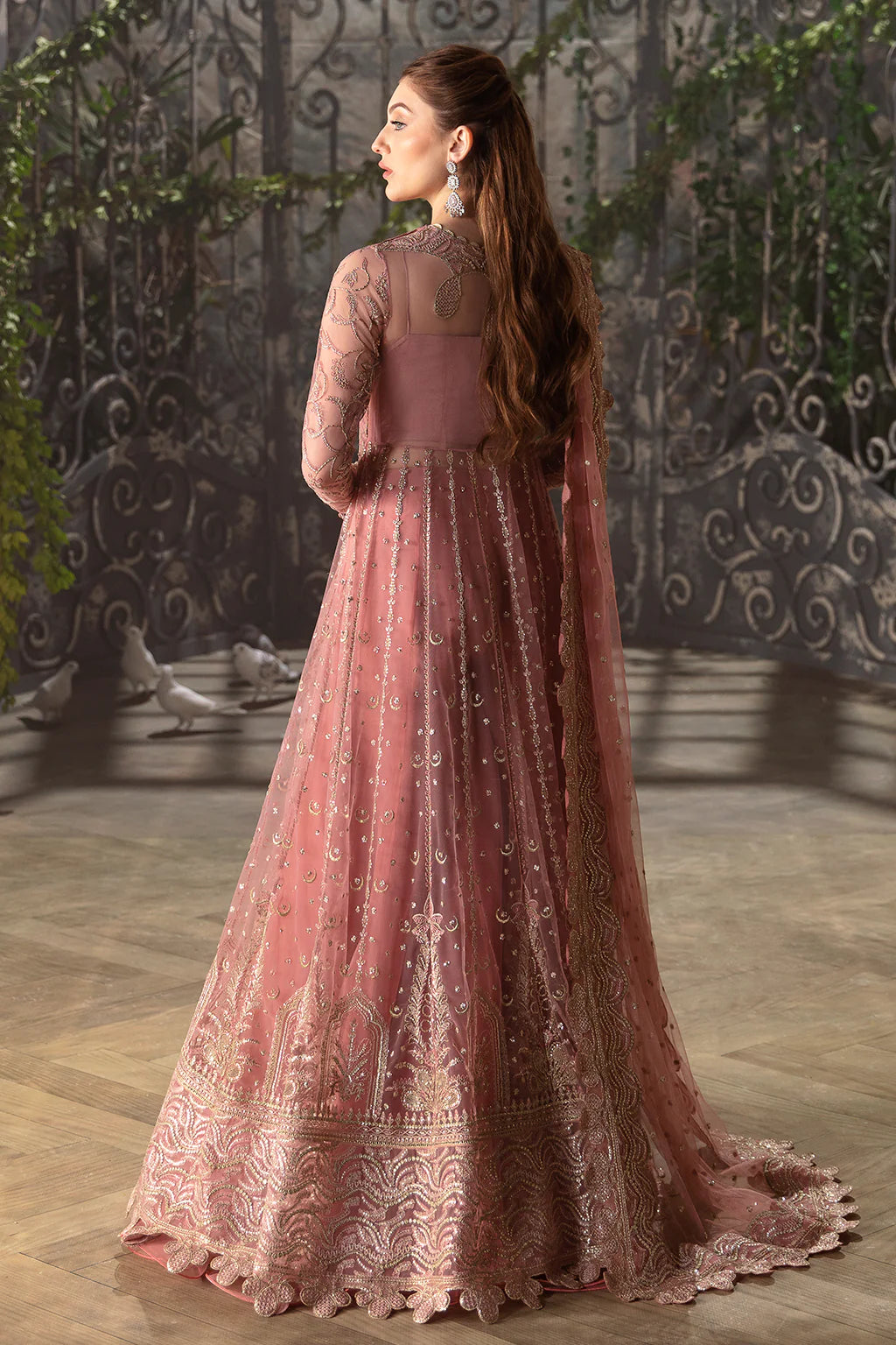 La Fuchsia By Afrozeh Unstitched 3 Piece Embroidered Net Suit AF24LF D-07 Rosa - Wedding Collection Brand Mafia by Zonash