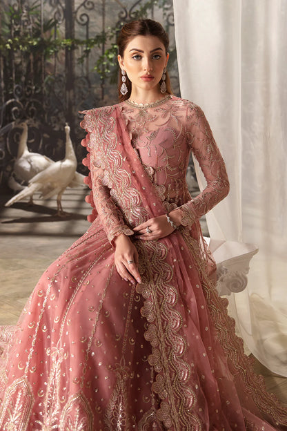 La Fuchsia By Afrozeh Unstitched 3 Piece Embroidered Net Suit AF24LF D-07 Rosa - Wedding Collection Brand Mafia by Zonash