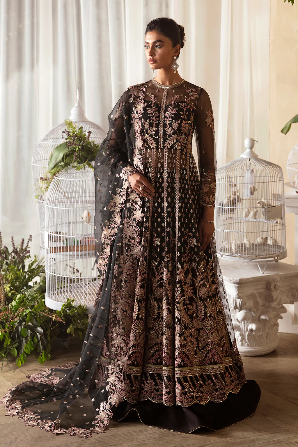 La Fuchsia By Afrozeh Unstitched 3 Piece Embroidered Net Suit AF24LF D-09 Kaya - Wedding Collection Brand Mafia by Zonash