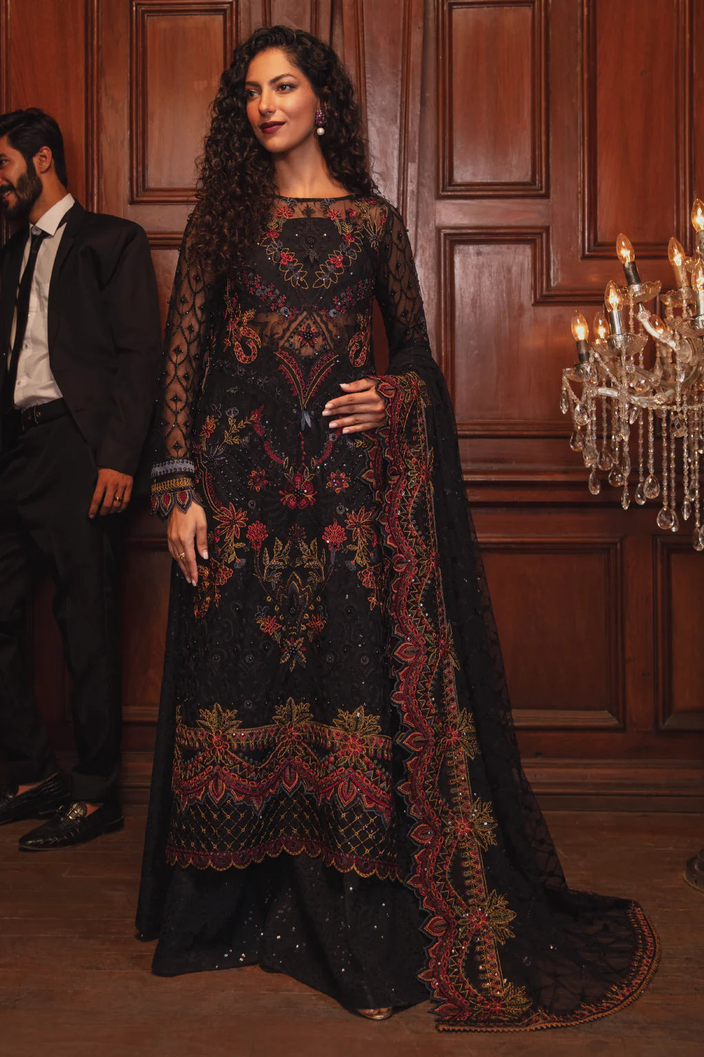 La Royale By Iznik Stitched 3 Piece Embroidered Net Suits IZ22 IRC-03 Fonce Night - Luxury Formal Collection Brand Mafia by Zonash