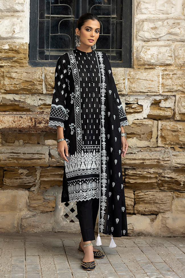 Luckhnowi By Lakhany Unstitched  Piece Embroidered Lawn Suit - Premium Collection