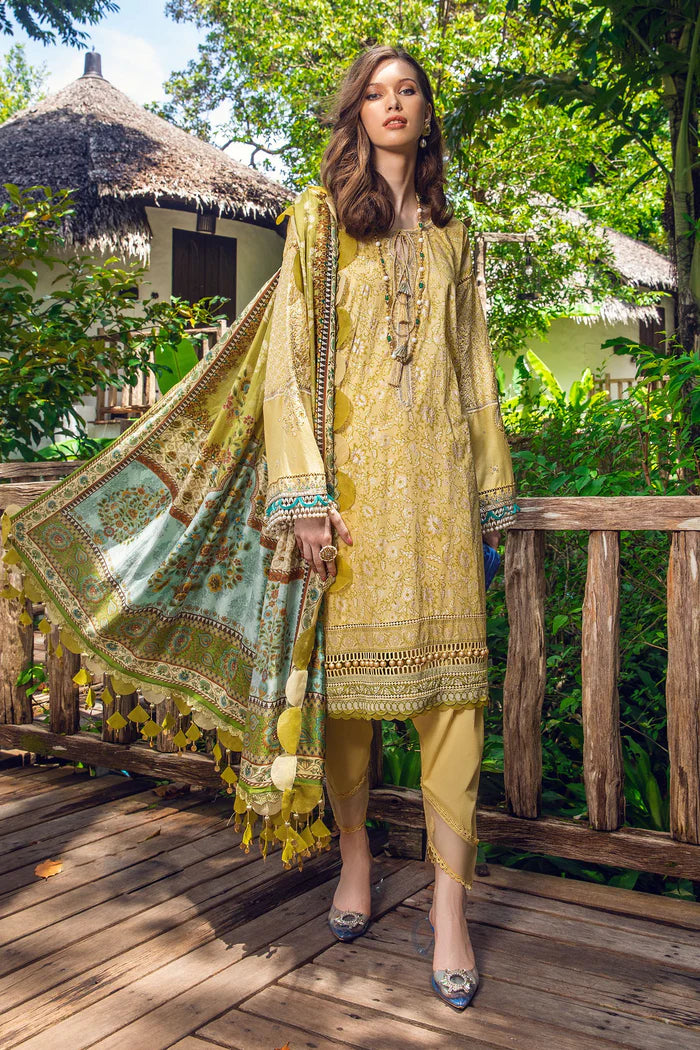 M Prints By Maria B Stitched 3 Piece Embroidered Lawn Suits - 1A - Luxury Lawn Collection Brand Mafia by Zonash