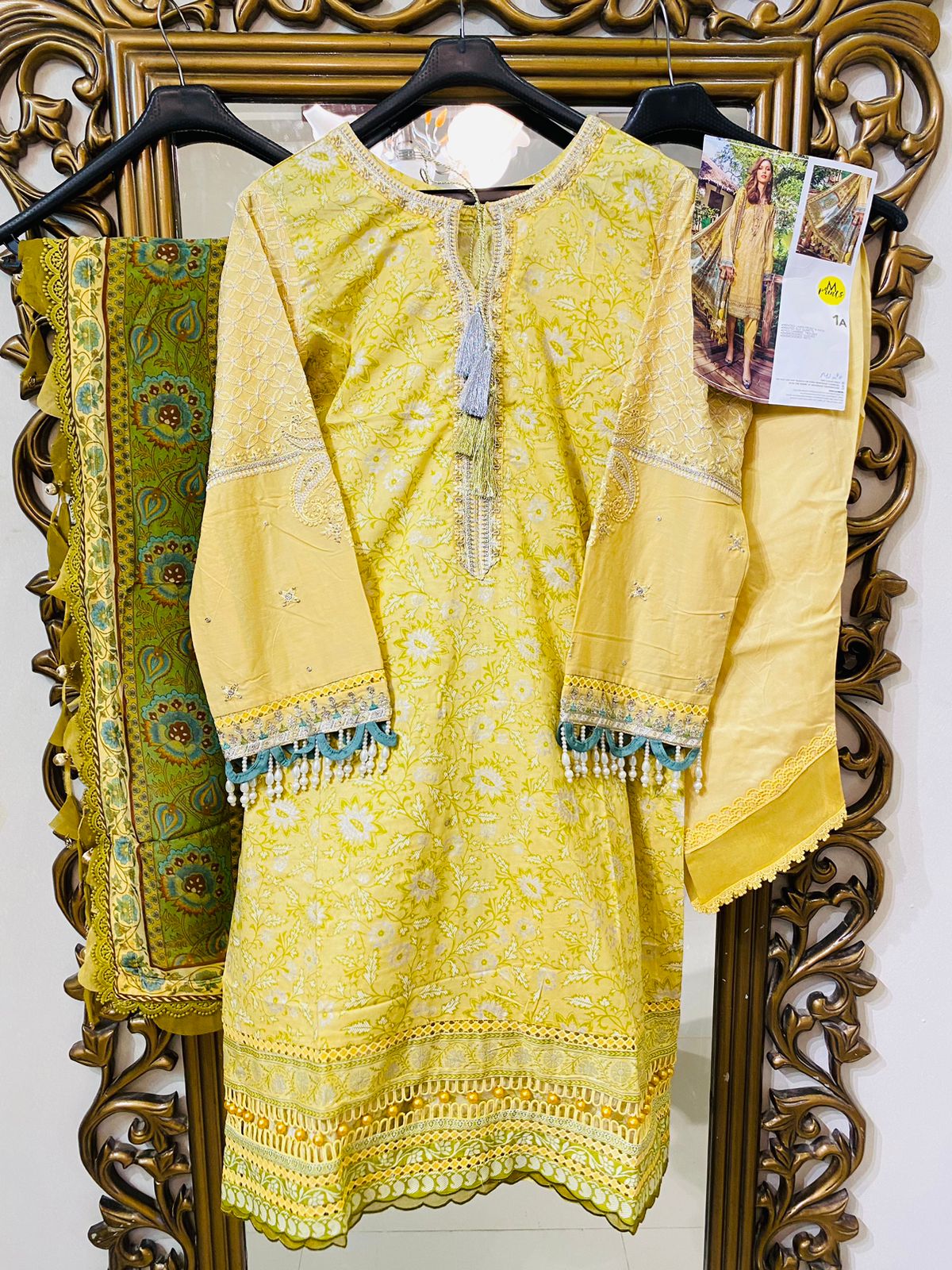 M Prints By Maria B Stitched 3 Piece Embroidered Lawn Suits - 1A - Luxury Lawn Collection Brand Mafia by Zonash