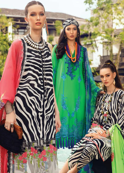 M Prints By Maria B Stitched 3 Piece Embroidered Lawn Suits - 7A - Luxury Lawn Collection Brand Mafia by Zonash