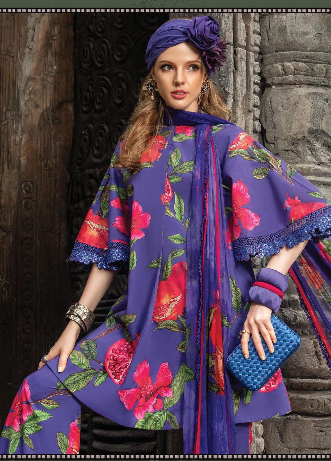 M Prints By Maria B Unstitched 3 Piece Embroidered Lawn Suits 3B - Eid Collection Brand Mafia by Zonash