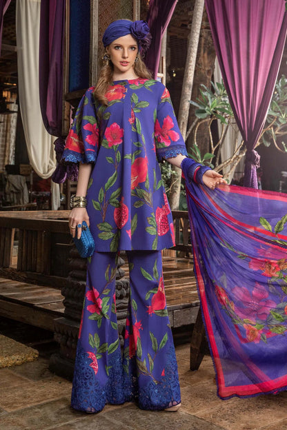 M Prints By Maria B Unstitched 3 Piece Embroidered Lawn Suits 3B - Eid Collection Brand Mafia by Zonash