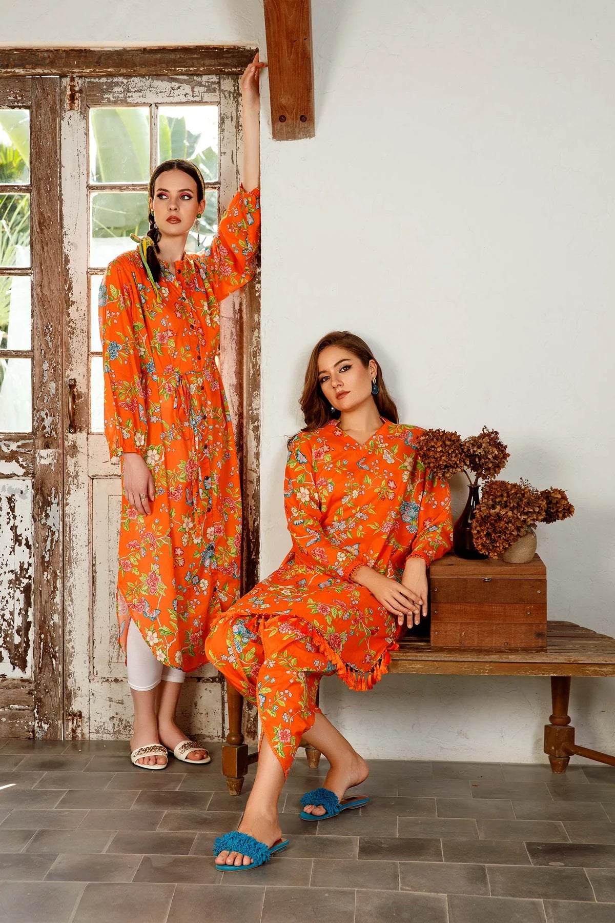 MARIA B – MBasics Unstitched Suit | Orange MB-US23-01-A Brand Mafia by Zonash