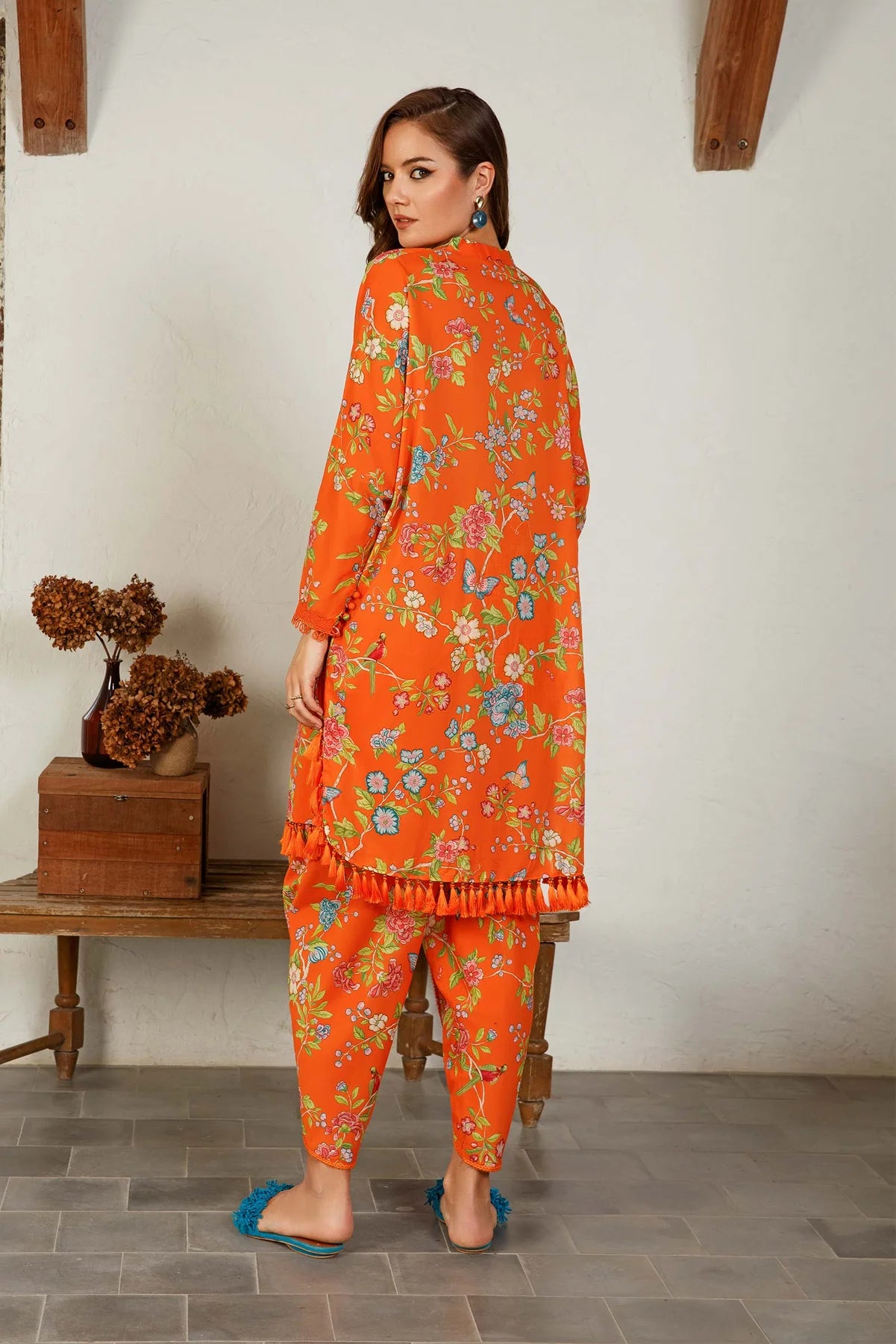 MARIA B – MBasics Unstitched Suit | Orange MB-US23-01-A Brand Mafia by Zonash