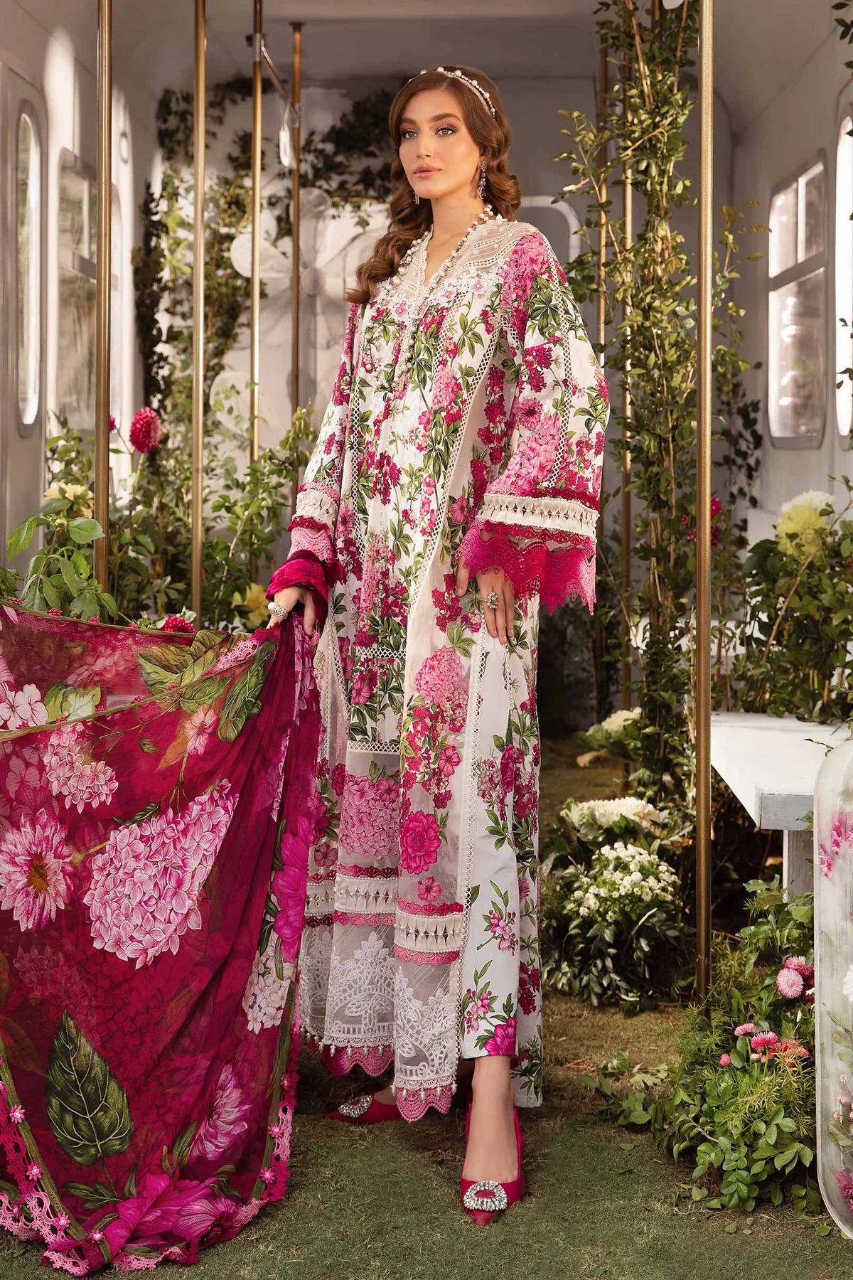 MPrints by Maria B Unstitched 3 Piece Embroidered Lawn Suit MB24P 2A - Summer Collection - Brand Mafia by Zonash