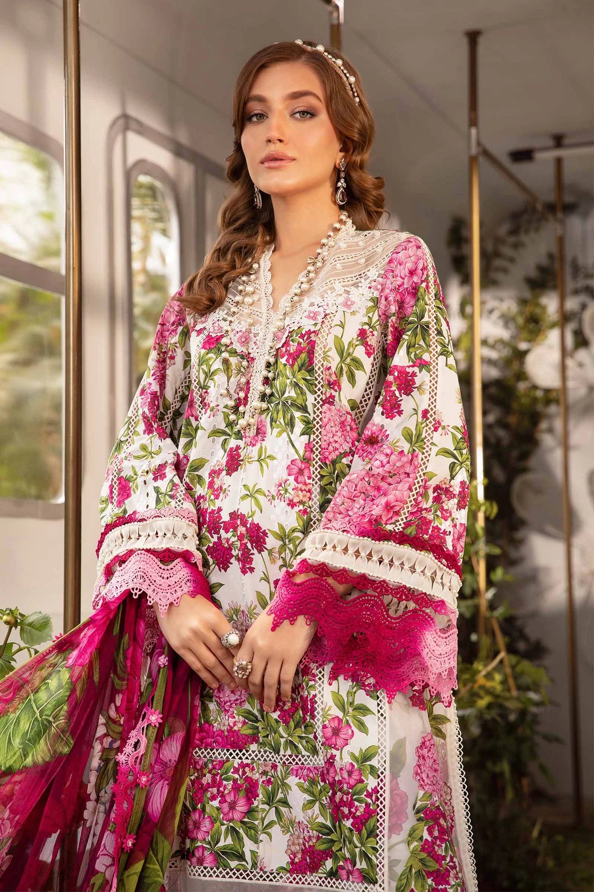 MPrints by Maria B Unstitched 3 Piece Embroidered Lawn Suit MB24P 2A - Summer Collection - Brand Mafia by Zonash