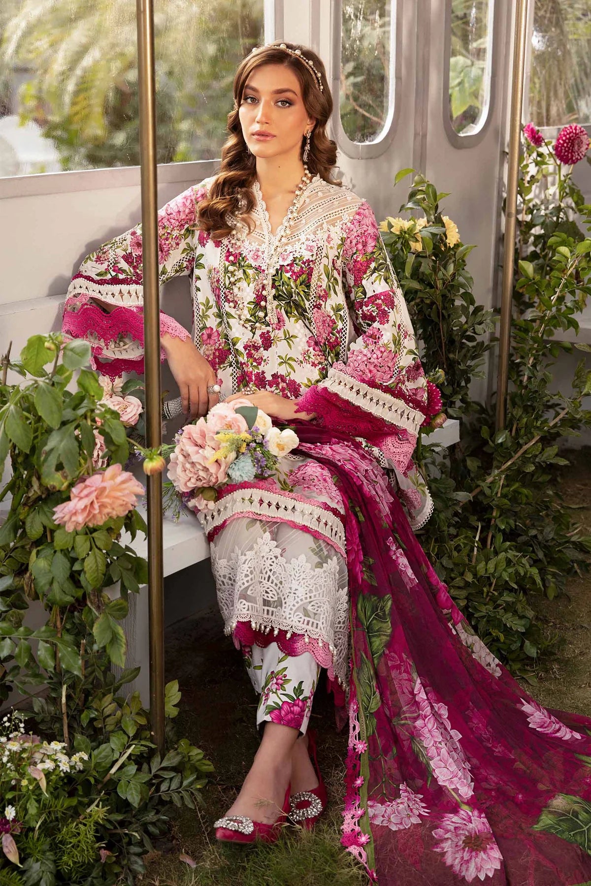 MPrints by Maria B Unstitched 3 Piece Embroidered Lawn Suit MB24P 2A - Summer Collection - Brand Mafia by Zonash