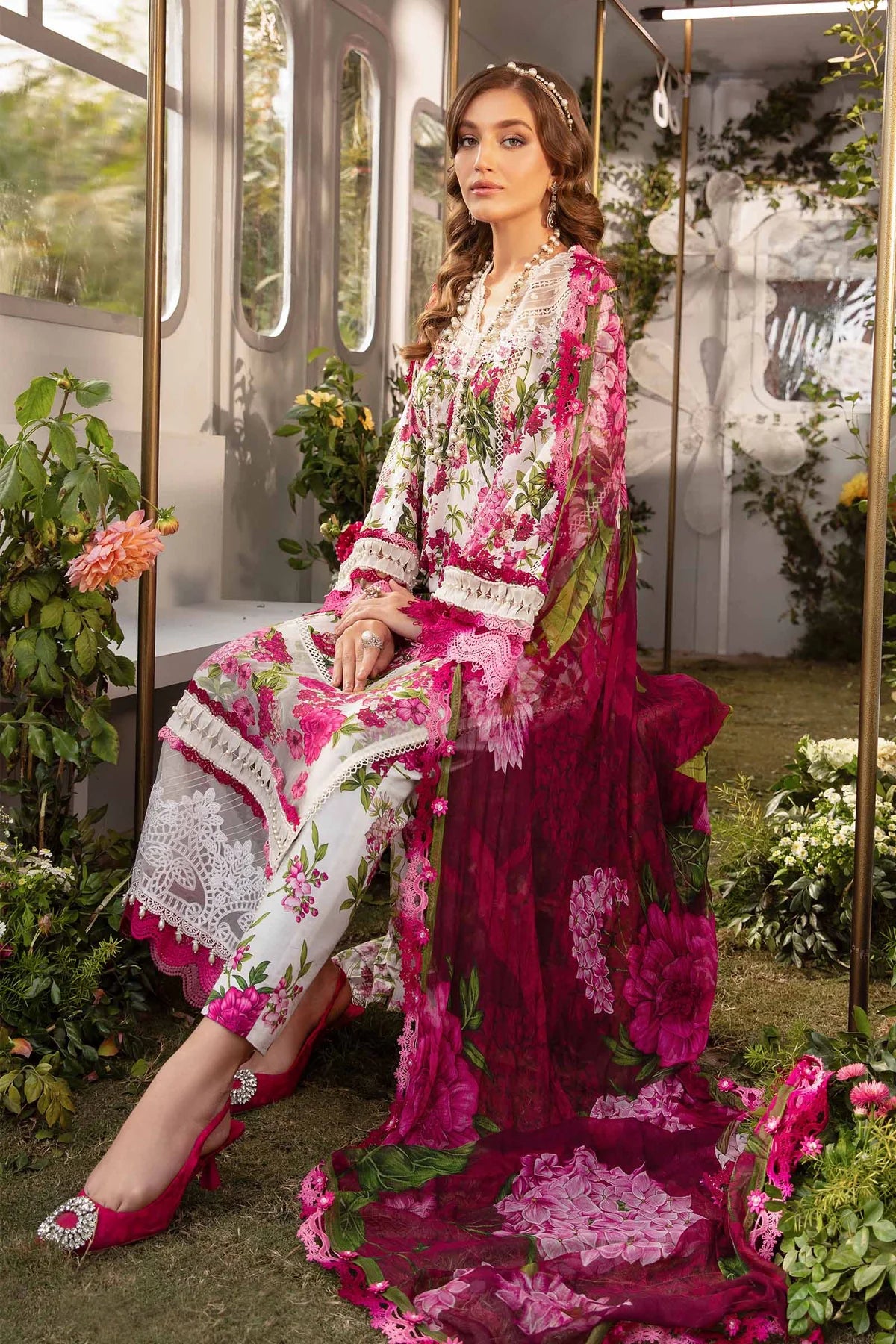 MPrints by Maria B Unstitched 3 Piece Embroidered Lawn Suit MB24P 2A - Summer Collection - Brand Mafia by Zonash