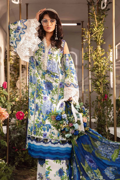 MPrints by Maria B Unstitched 3 Piece Embroidered Lawn Suit MB24P 2B - Summer Collection - Brand Mafia by Zonash