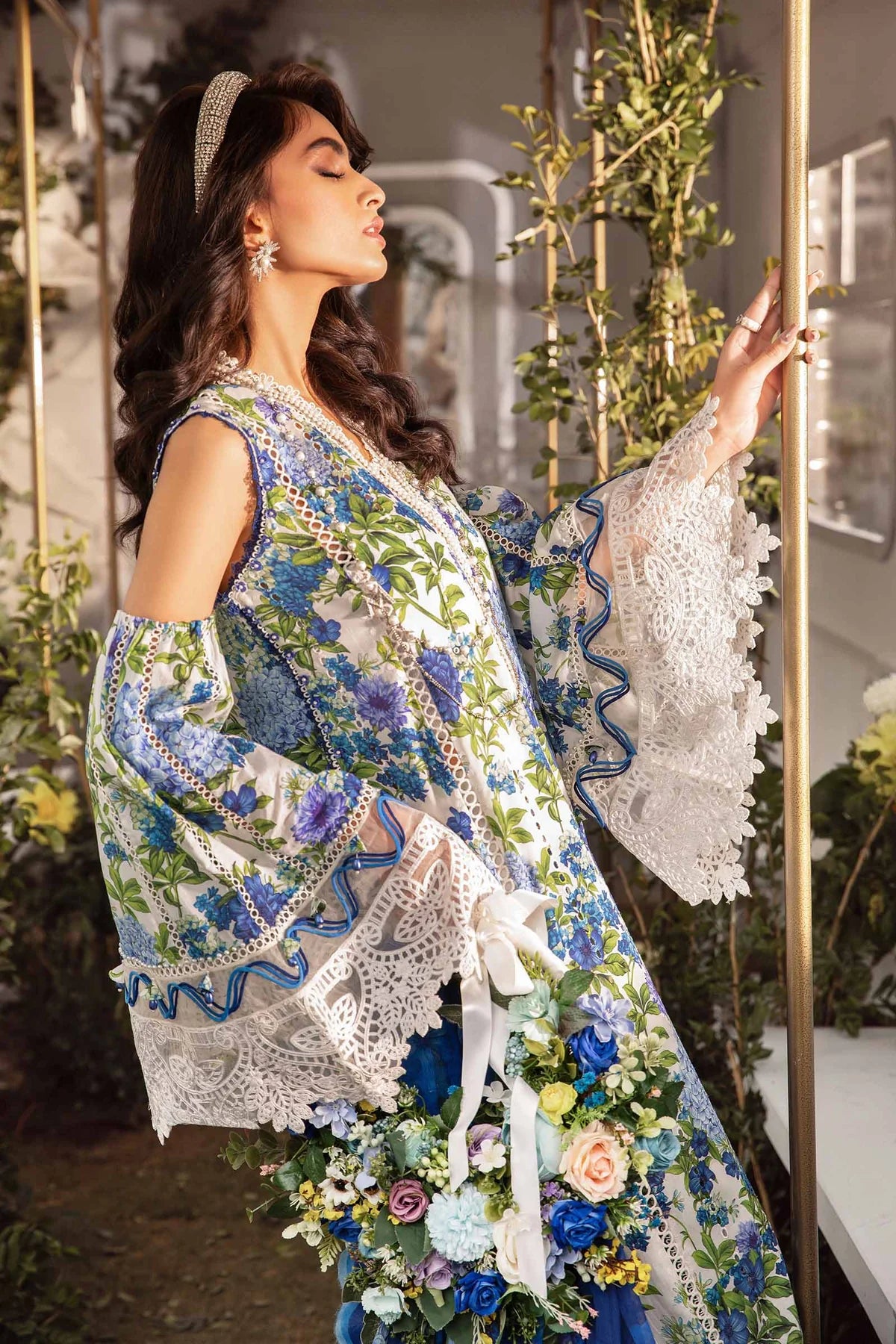 MPrints by Maria B Unstitched 3 Piece Embroidered Lawn Suit MB24P 2B - Summer Collection - Brand Mafia by Zonash