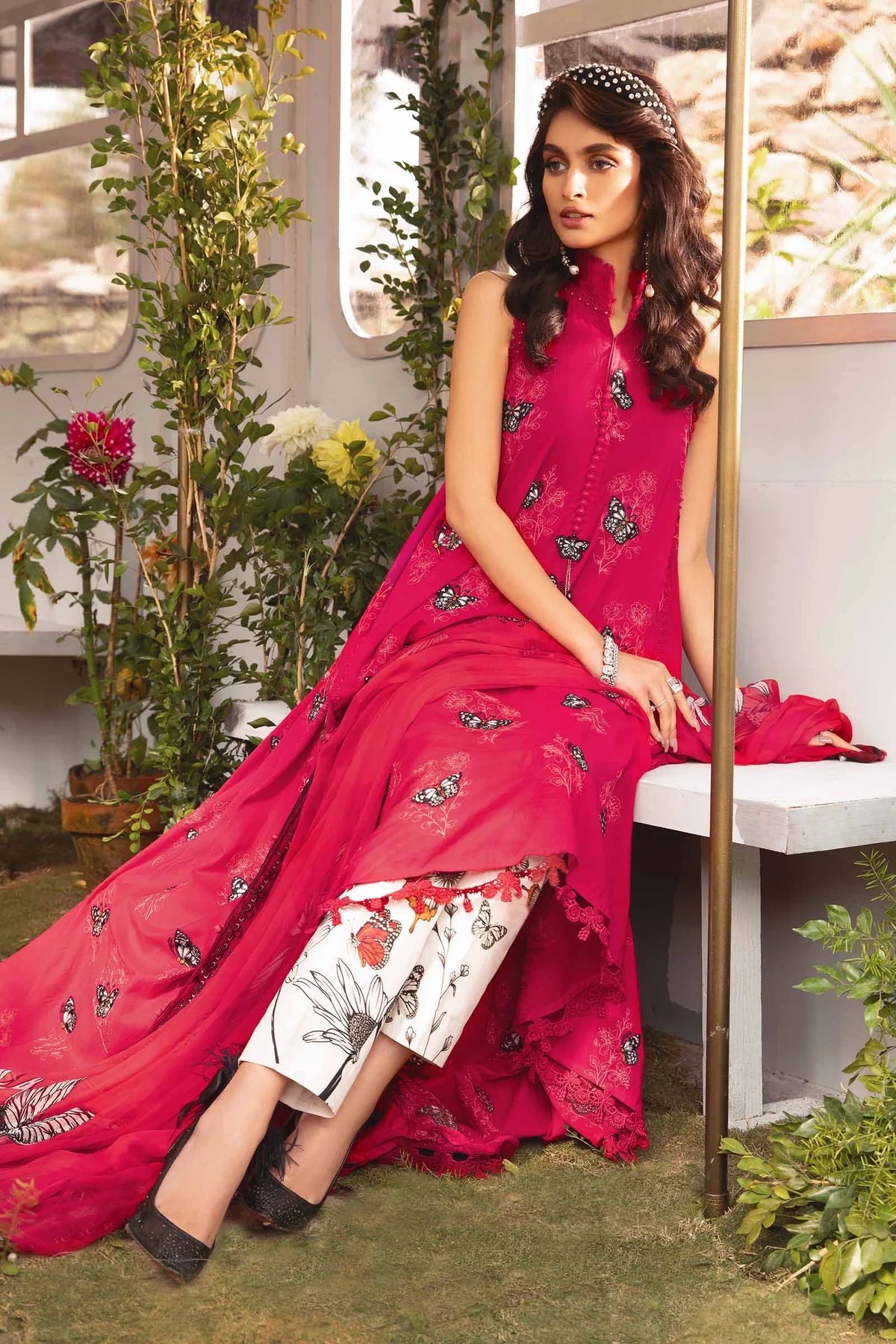 MPrints by Maria B Unstitched 3 Piece Embroidered Lawn Suit MB24P 5A - Summer Collection - Brand Mafia by Zonash