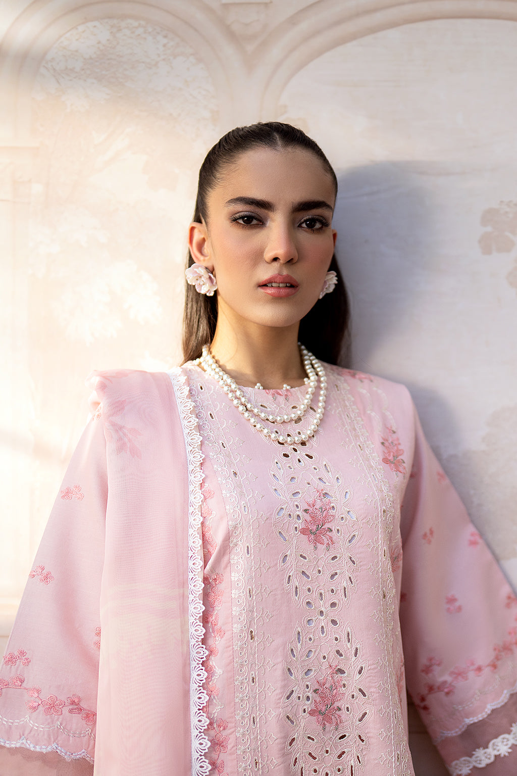 Saad Shaikh Unstitched 3 Piece Embroidered Lawn Suit SSK24E - PINK OASIS - Festive Collection - Brand Mafia by Zonash