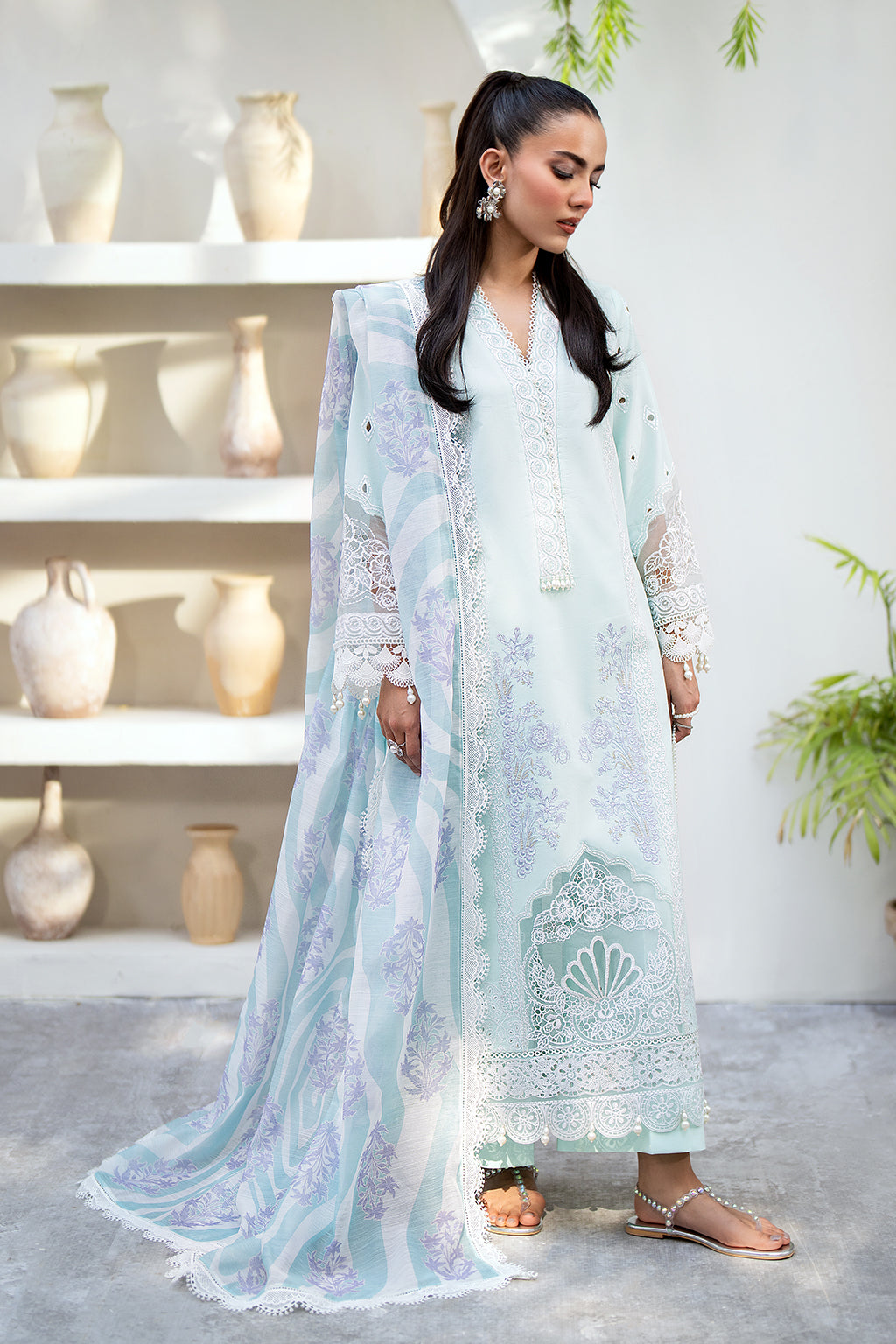 Saad Shaikh Unstitched 3 Piece Embroidered Lawn Suit SSK24E - MERAKI - Festive Collection - Brand Mafia by Zonash