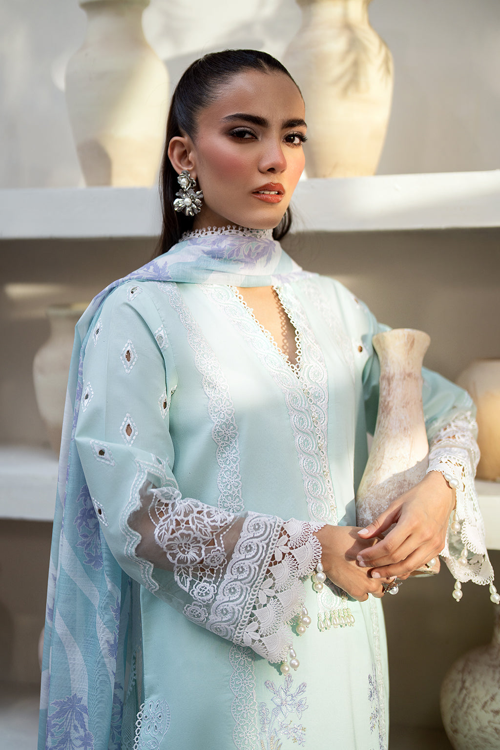 Saad Shaikh Unstitched 3 Piece Embroidered Lawn Suit SSK24E - MERAKI - Festive Collection - Brand Mafia by Zonash