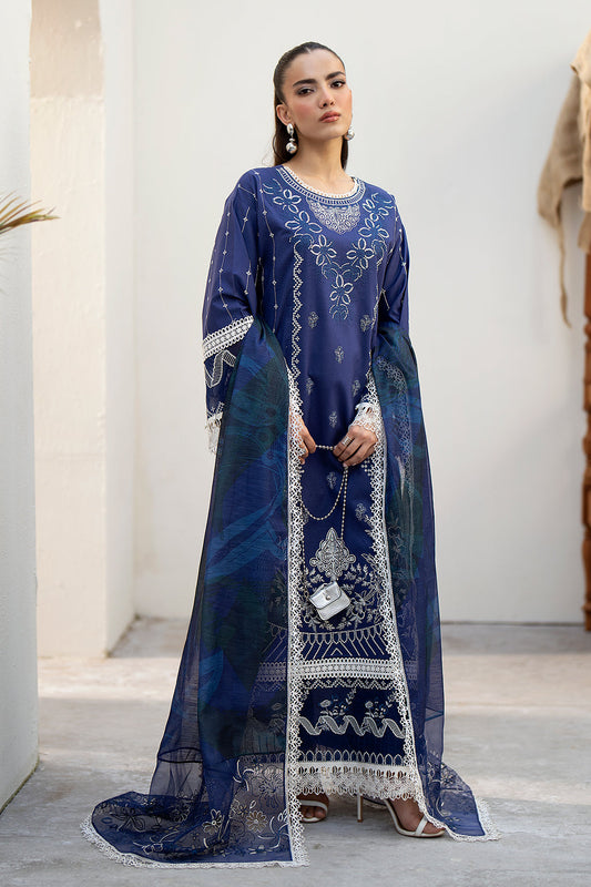 Saad Shaikh Unstitched 3 Piece Embroidered Lawn Suit SSK24E - TAWNY - Festive Collection - Brand Mafia by Zonash