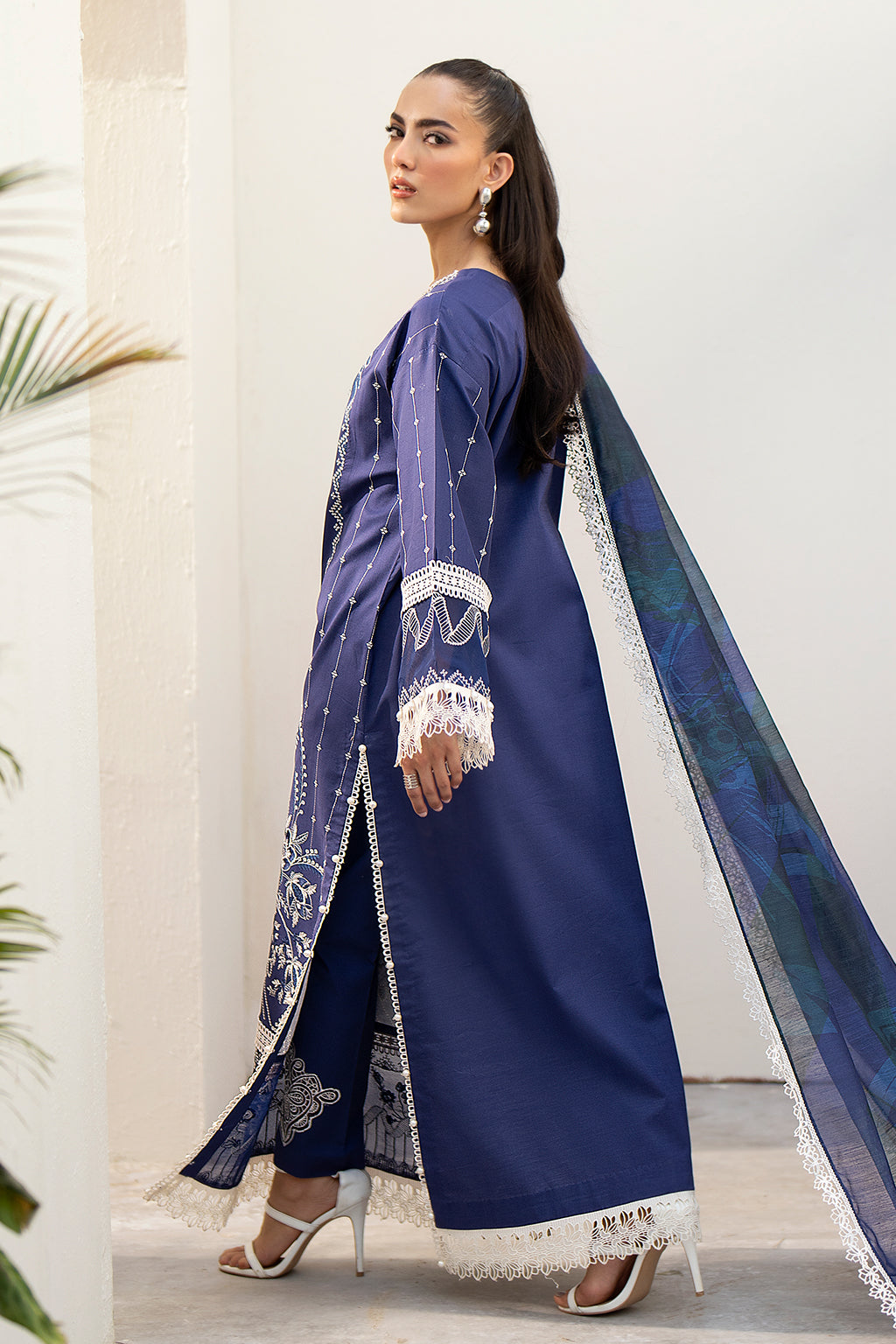 Saad Shaikh Unstitched 3 Piece Embroidered Lawn Suit SSK24E - TAWNY - Festive Collection - Brand Mafia by Zonash