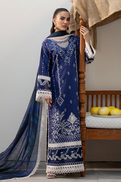 Saad Shaikh Unstitched 3 Piece Embroidered Lawn Suit SSK24E - TAWNY - Festive Collection - Brand Mafia by Zonash