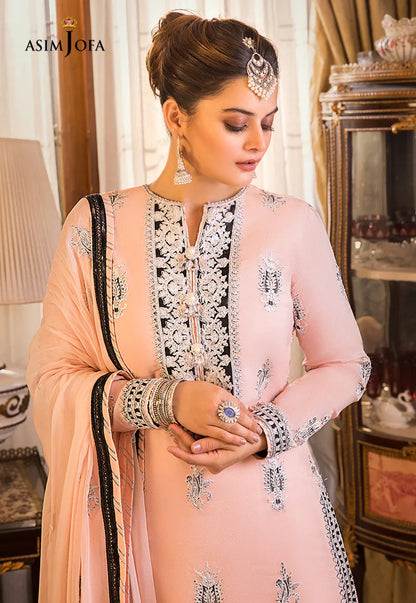 Maahru & Noorie by Asim Jofa Unstitched 3 Piece Embroidered Cotton Suit AJ23MN AJSM-10 - Festive Collection Brand Mafia by Zonash