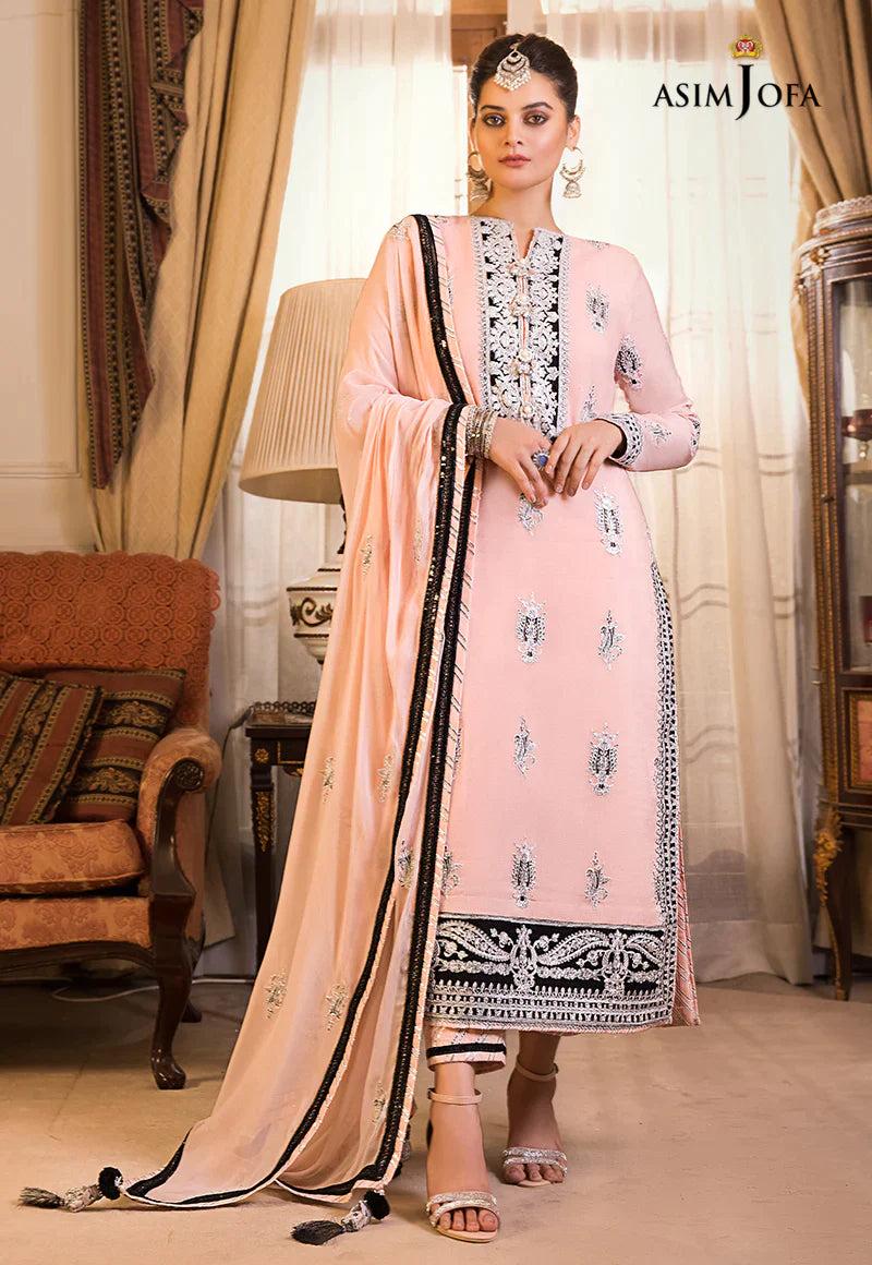 Maahru & Noorie by Asim Jofa Unstitched 3 Piece Embroidered Cotton Suit AJ23MN AJSM-10 - Festive Collection Brand Mafia by Zonash